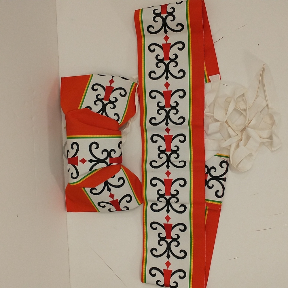 Obi w Pre Tied Bow Vintage Deadstock n Box Woman's Kimono 90s Japanese Sash Belt